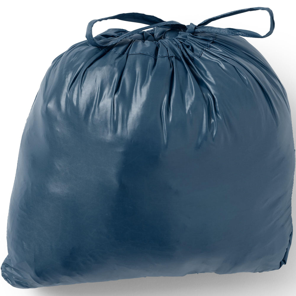 Lands' End packable chevron hooded jacket in bag shows easy travel storage