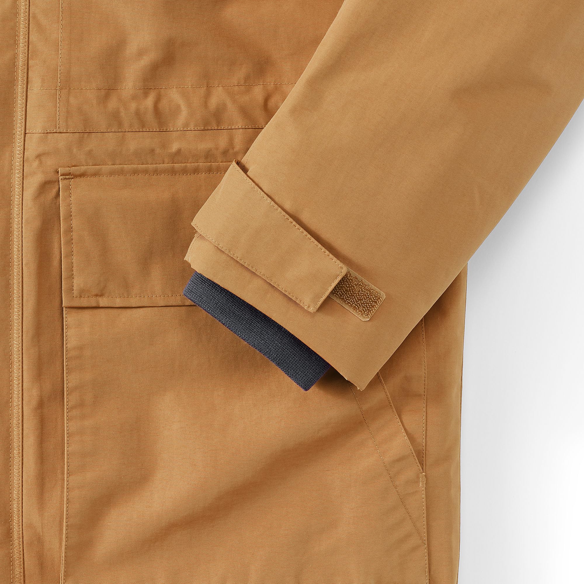 Lands' End Squall mid-hip length delivers extra coverage in wet weather