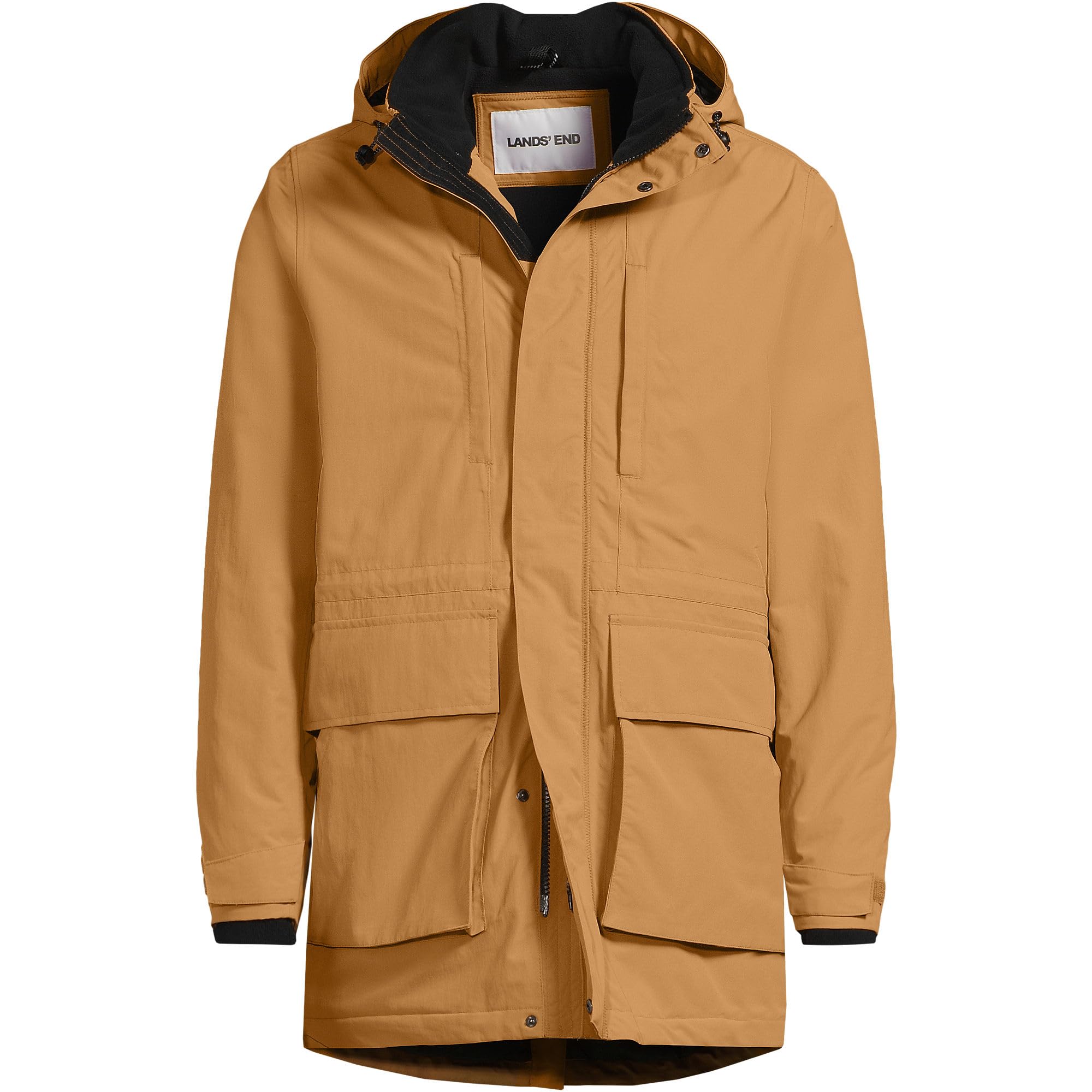 Lands' End Squall Parka interior lining reveals heat-trapping warmth for chilly outings.