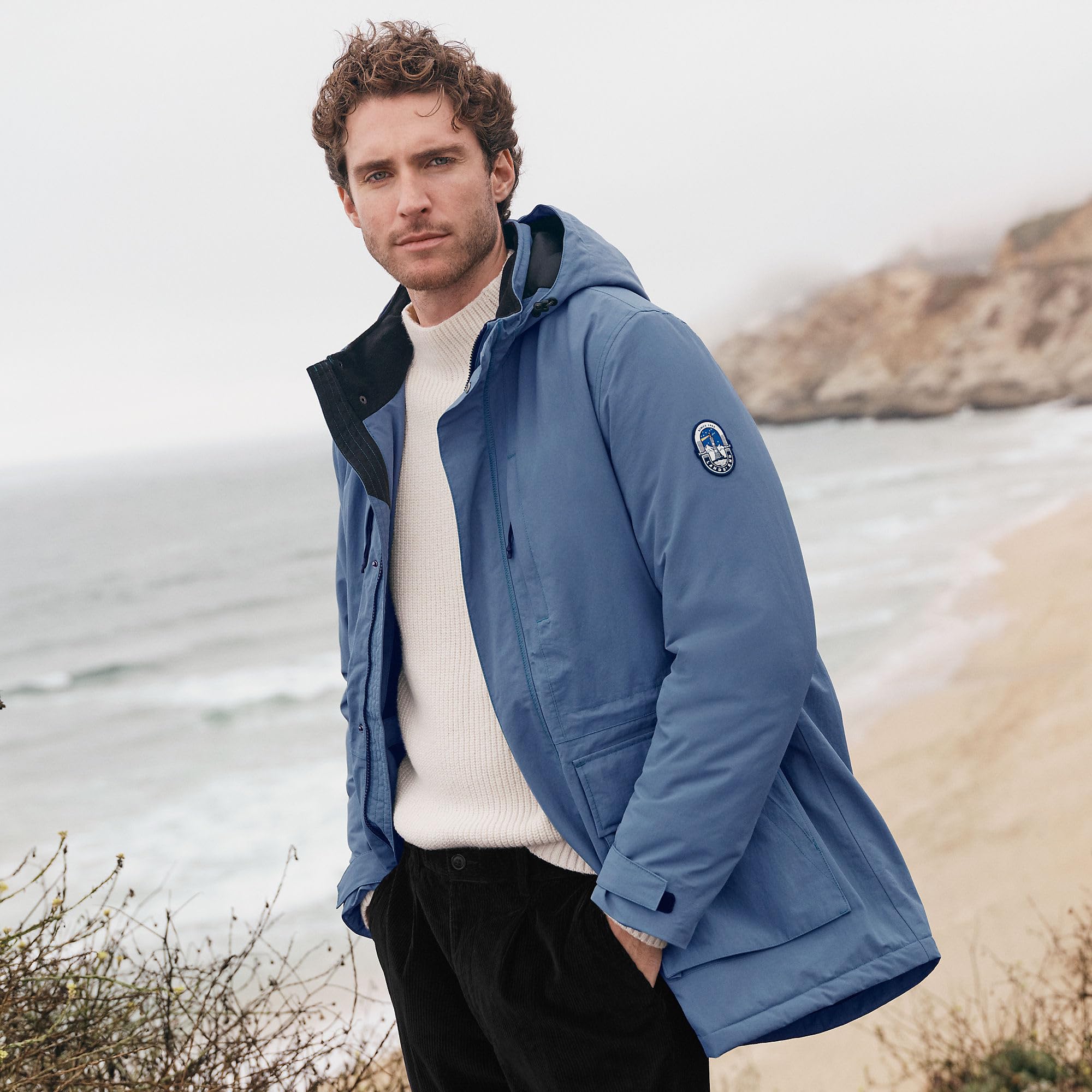 Lands' End Squall storm flap blocks wind for comfortable outdoor activities