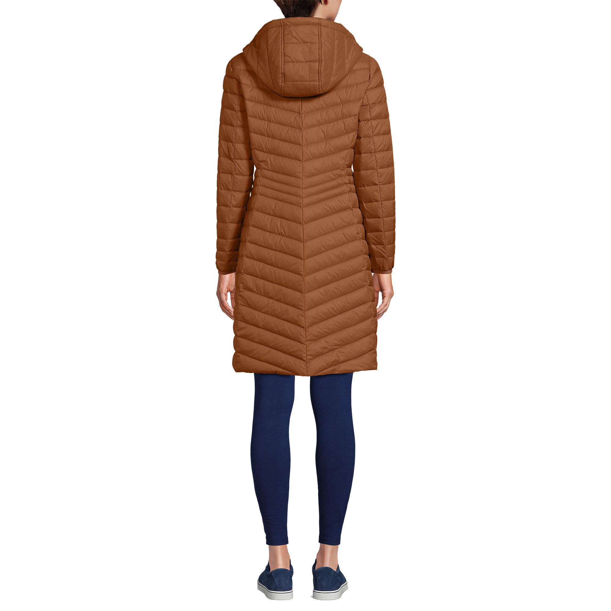 Lands' End coat water-resistant shell closeup highlighting weather protection