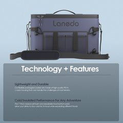Lanedo Deep Freeze Cooler interior shows 34-can capacity and lunch space
