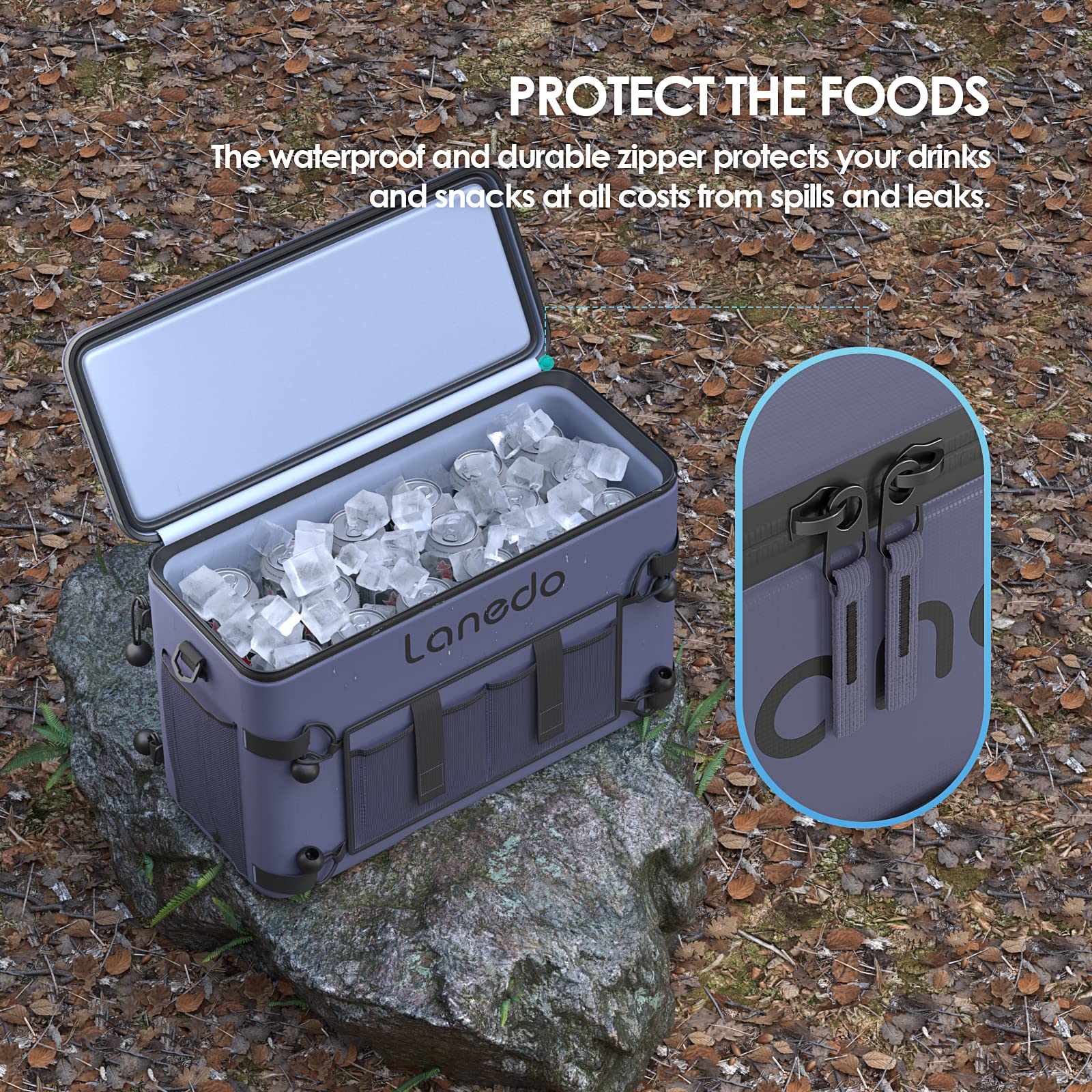 Lanedo Deep Freeze Cooler waterproof exterior keeps contents dry in wet conditions