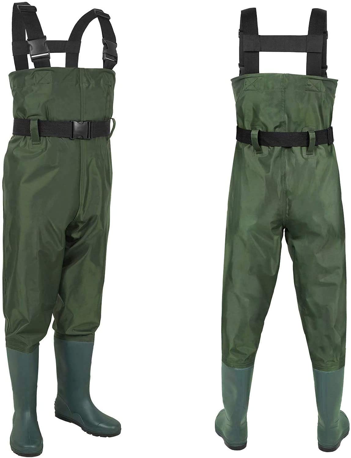 LANGXUN chest waders kids muddy pond demo demonstrating waterproof protection keeps them dry
