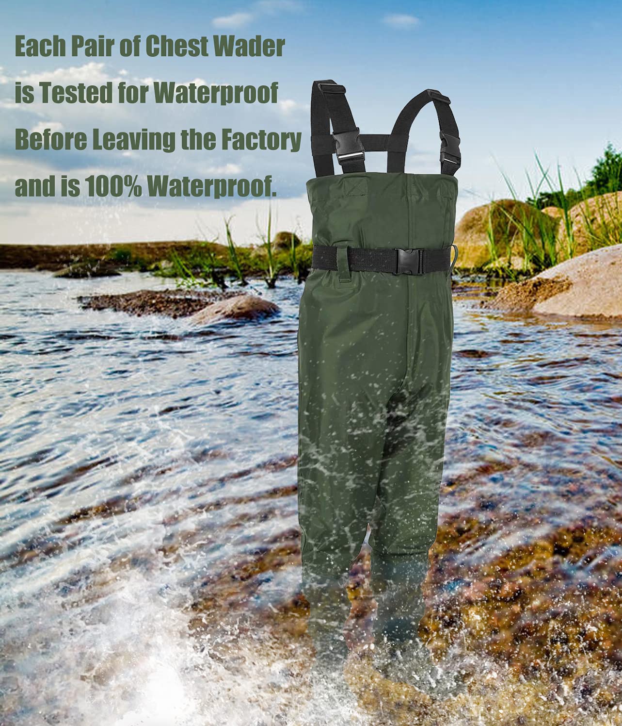 LANGXUN chest waders water-test proving leak-free durability