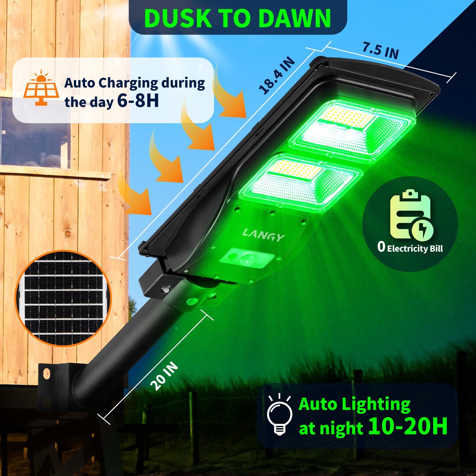 LANGY solar panel for independent charging during field hunts