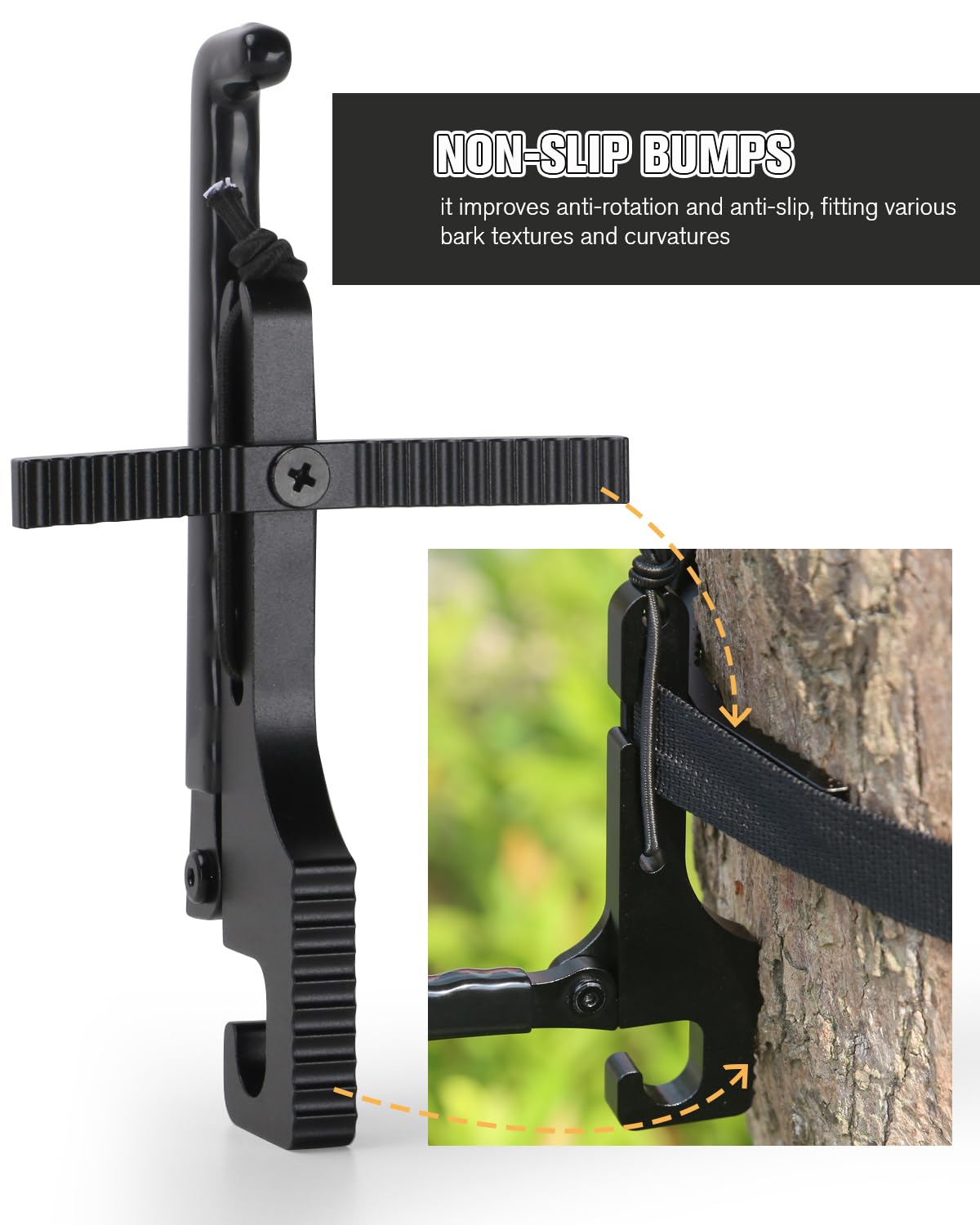 LANGZIHT tree pad with grip nubs resists twisting on varied bark textures.