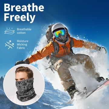 LANLFY solid grey neck gaiter offers lightweight, FR coverage.
