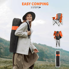 LANMOUNTAIN chair features cooler bag to keep drinks cold during outdoor time