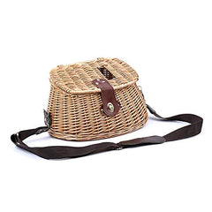 LANOA Wicker Basket Fishing Creel – Yellow outdoor tackle box