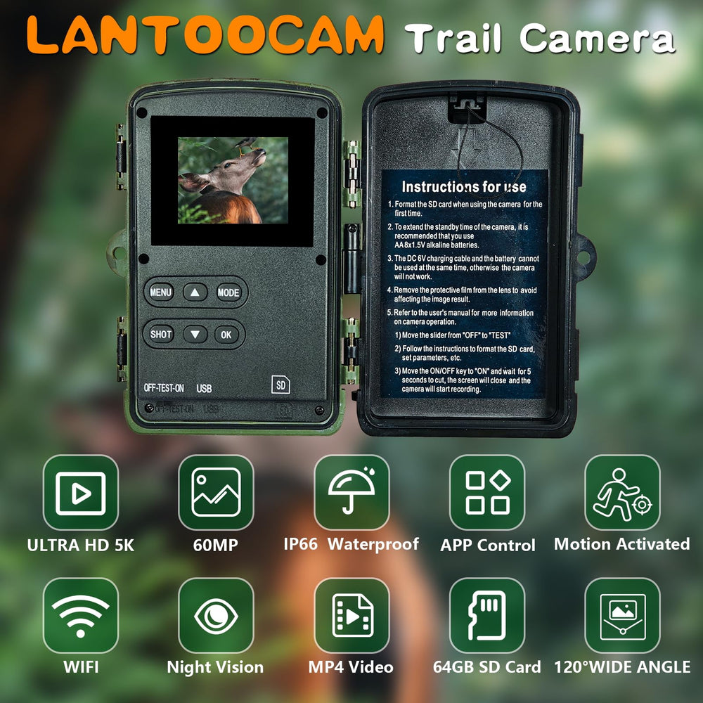 LANTOOCAM night vision 120-degree view captures nocturnal activity with clear, broad coverage.