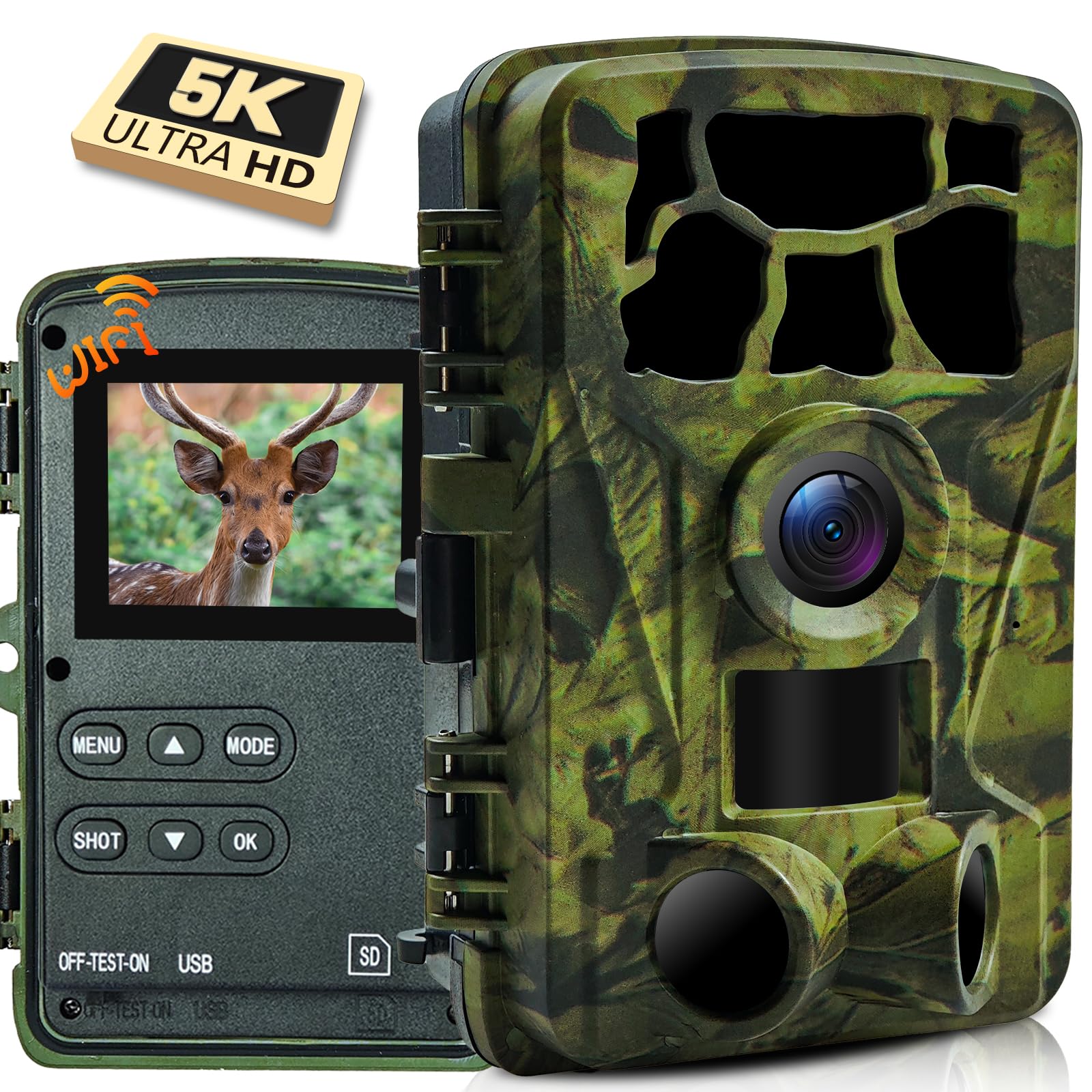 LANTOOCAM trail camera 5K video delivers immersive wildlife footage for field observation.