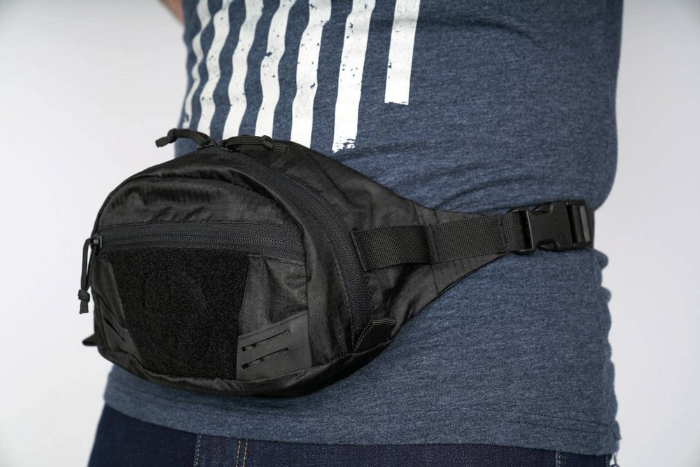 LA Police Gear Frunk belt pass-through attaches to a belt.