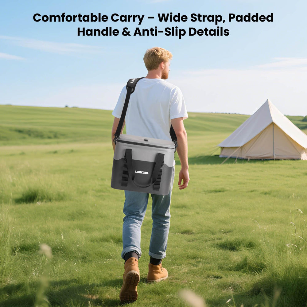 LARCOOL soft cooler beach-ready for trips with dry ice or beverages