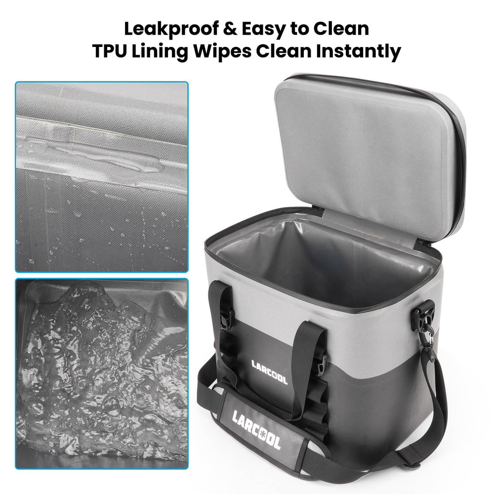 LARCOOL soft cooler camping/fishing use supports reliable cooling on long outdoor adventures
