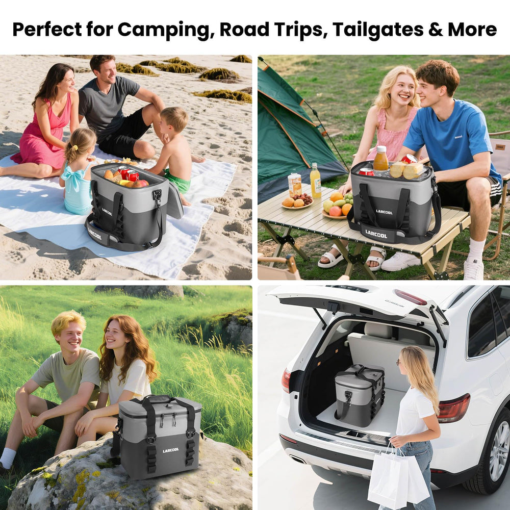 LARCOOL soft cooler leakproof zipper ensures spill-free outings