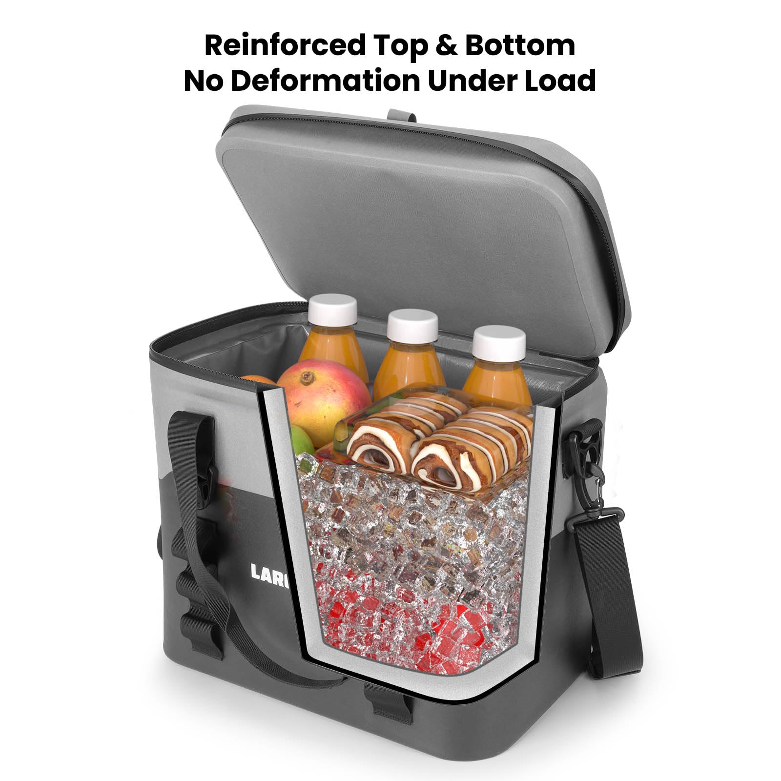 LARCOOL soft cooler spacious insulated compartment supports 24 cans for picnics or lunches