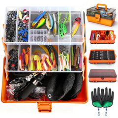 Large fishing tackle box with 3-layer adjustable organizer