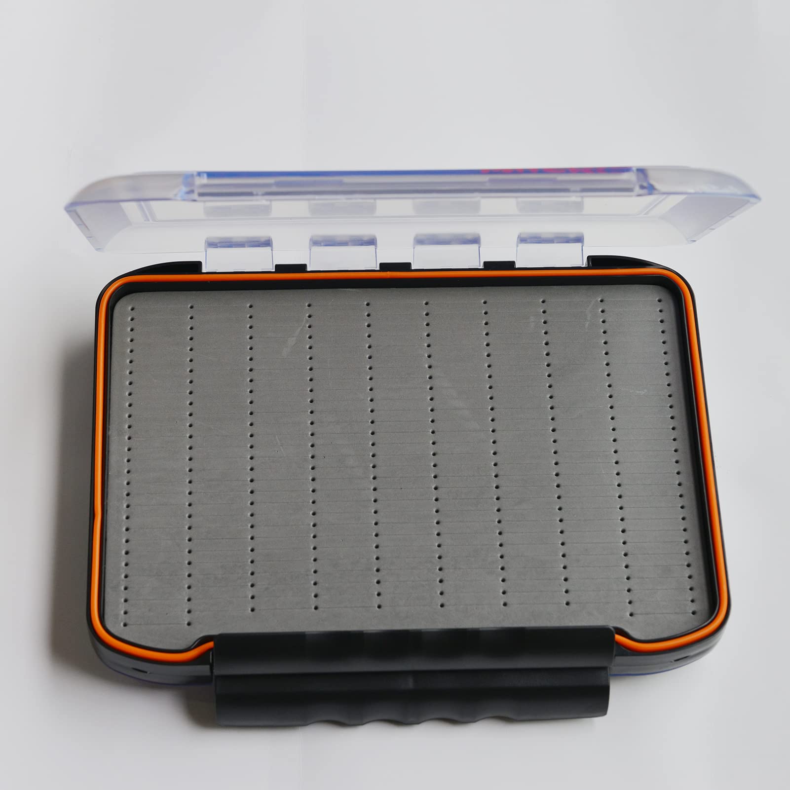 Open view displaying foam insert for flies