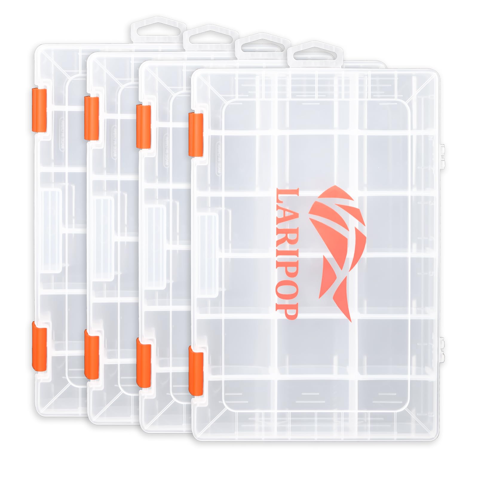 LARIPOP 3600 tackle tray dimensions show roomy storage for multiple lures.