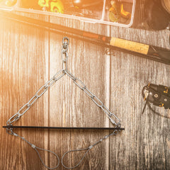 Lasnten stainless steel cable and iron chain provide sturdy support for small game.