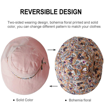 Reversible design showing floral interior for two styling options