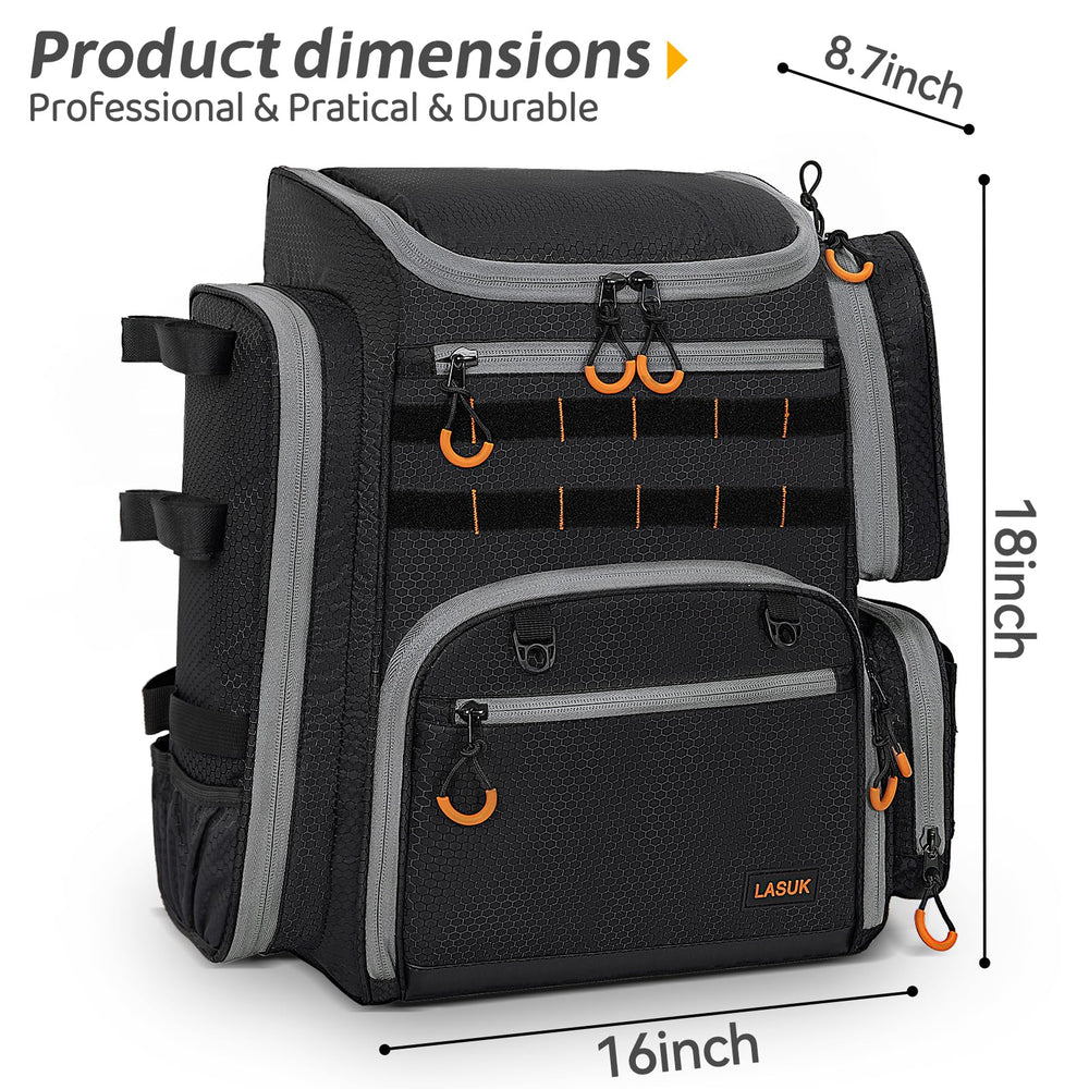 LASUK large-capacity design with multiple pockets for organized gear