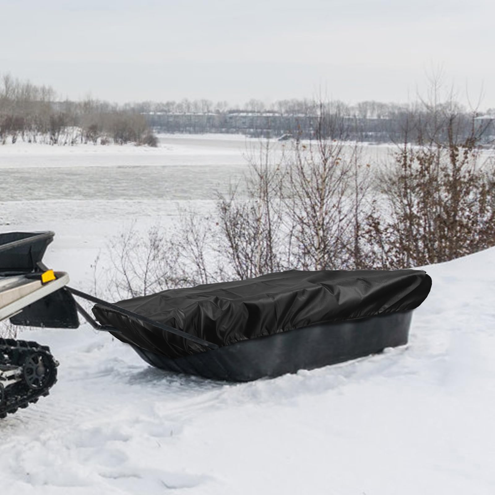 Lasuroa jet sled cover ideal for ice fishing trips and hunting adventures