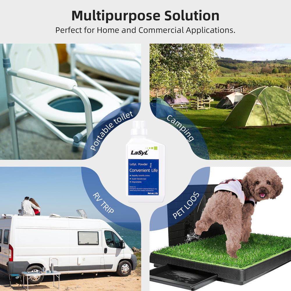 LaSyL for pet toilet mats solidifies waste and reduces odor.
