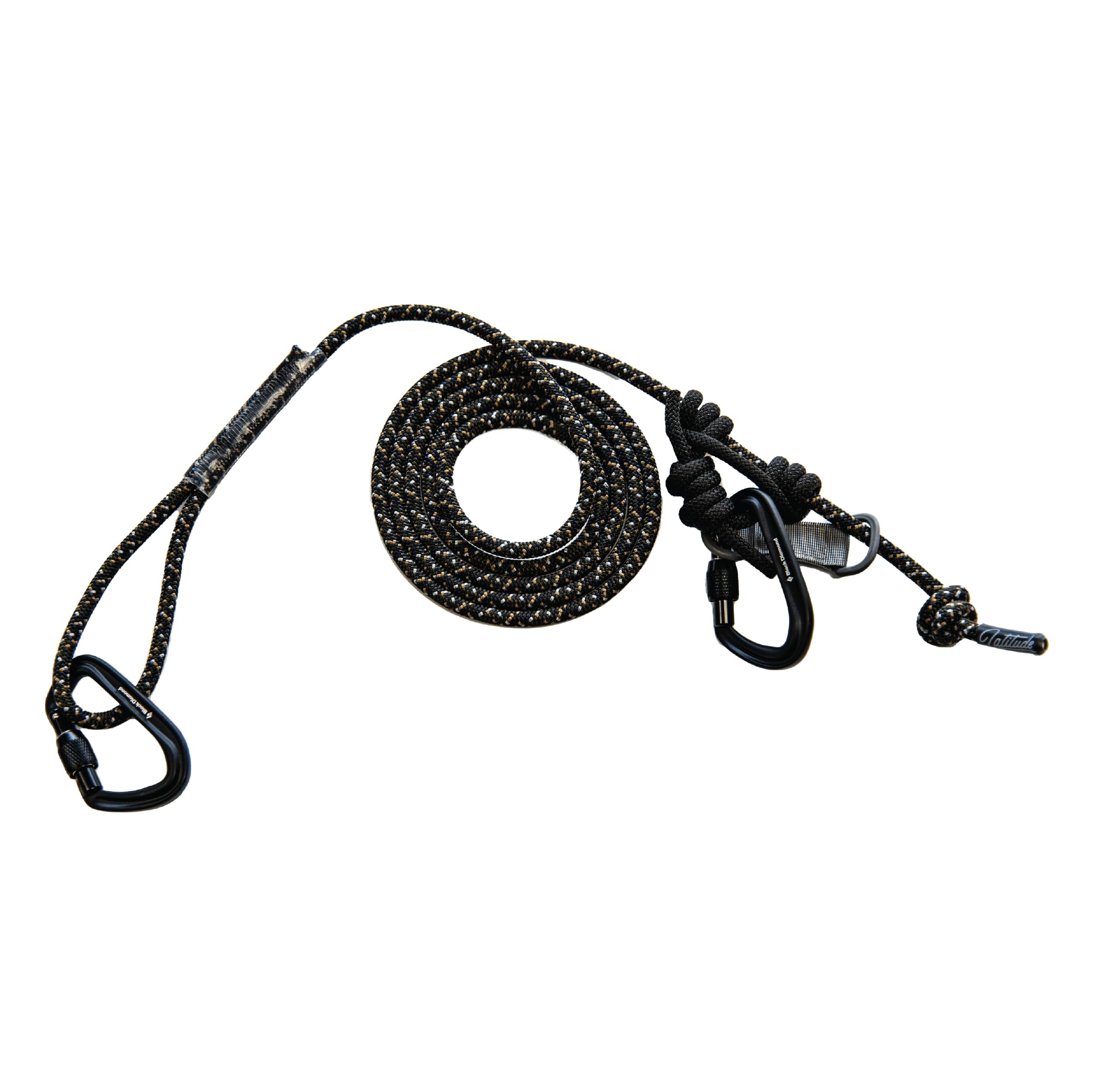 Latitude Outdoors 8mm Vapor Line belt with carabiners for safe saddle hunting.