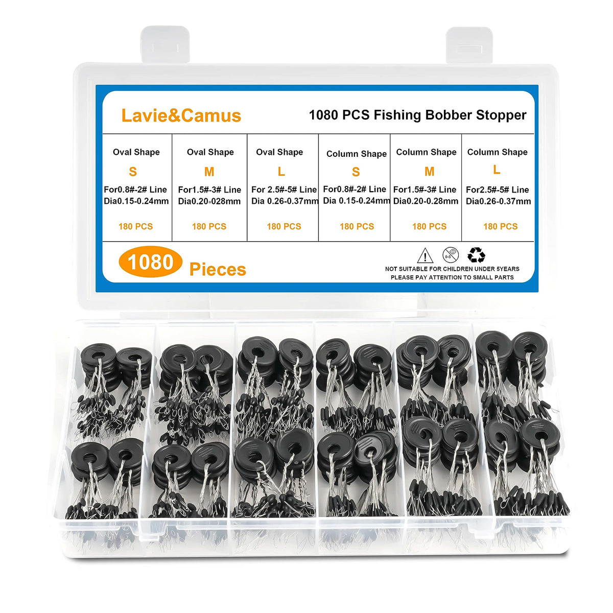 Lavie&Camus 1080pcs bobber stoppers kit packaging