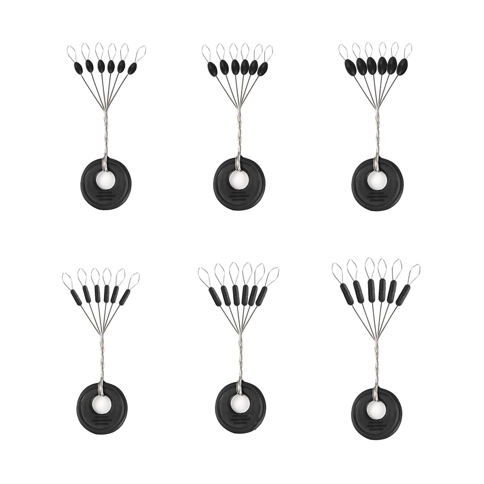 180 rings with six black bobber stoppers each
