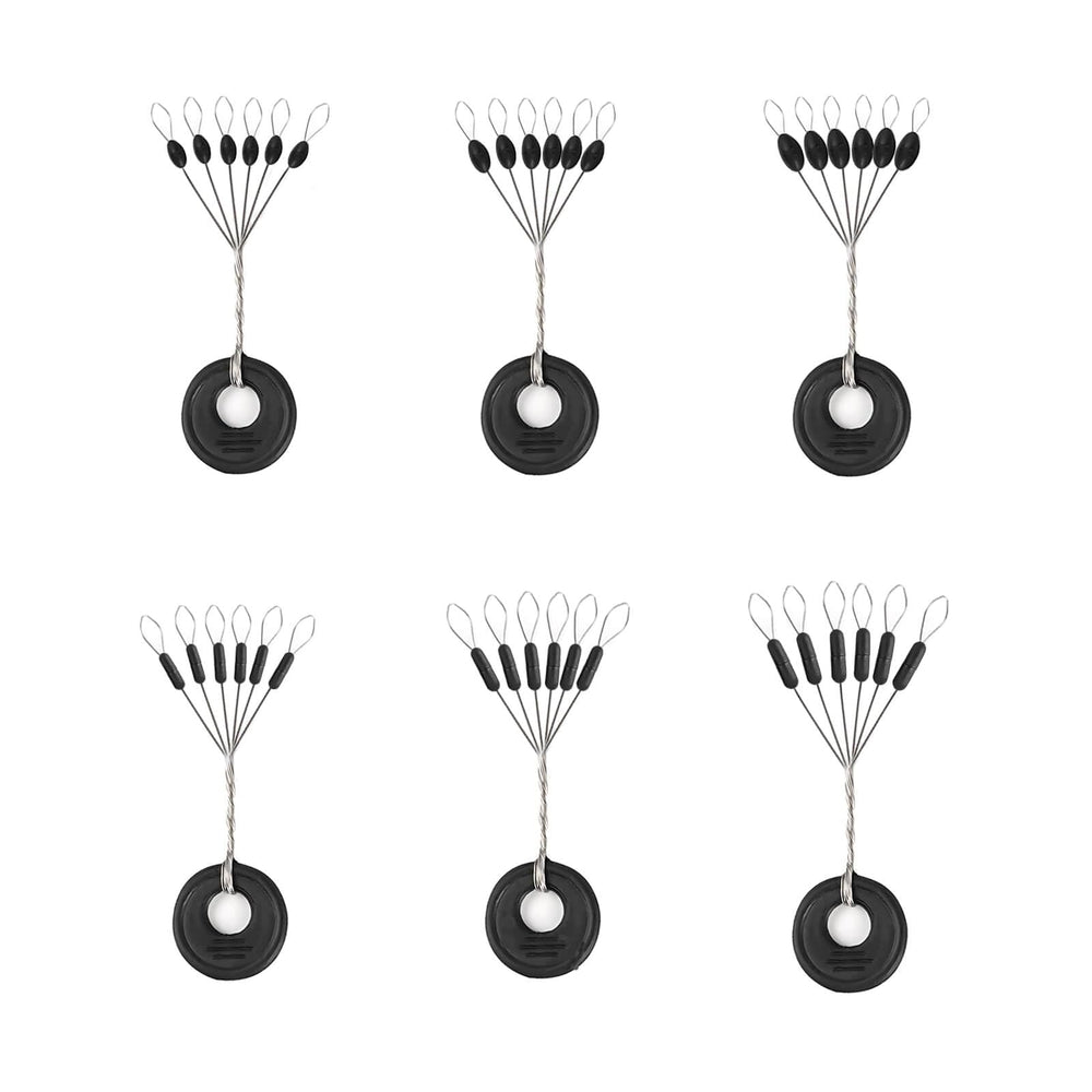 180 rings with six black bobber stoppers each