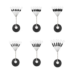 180 rings with six black bobber stoppers each