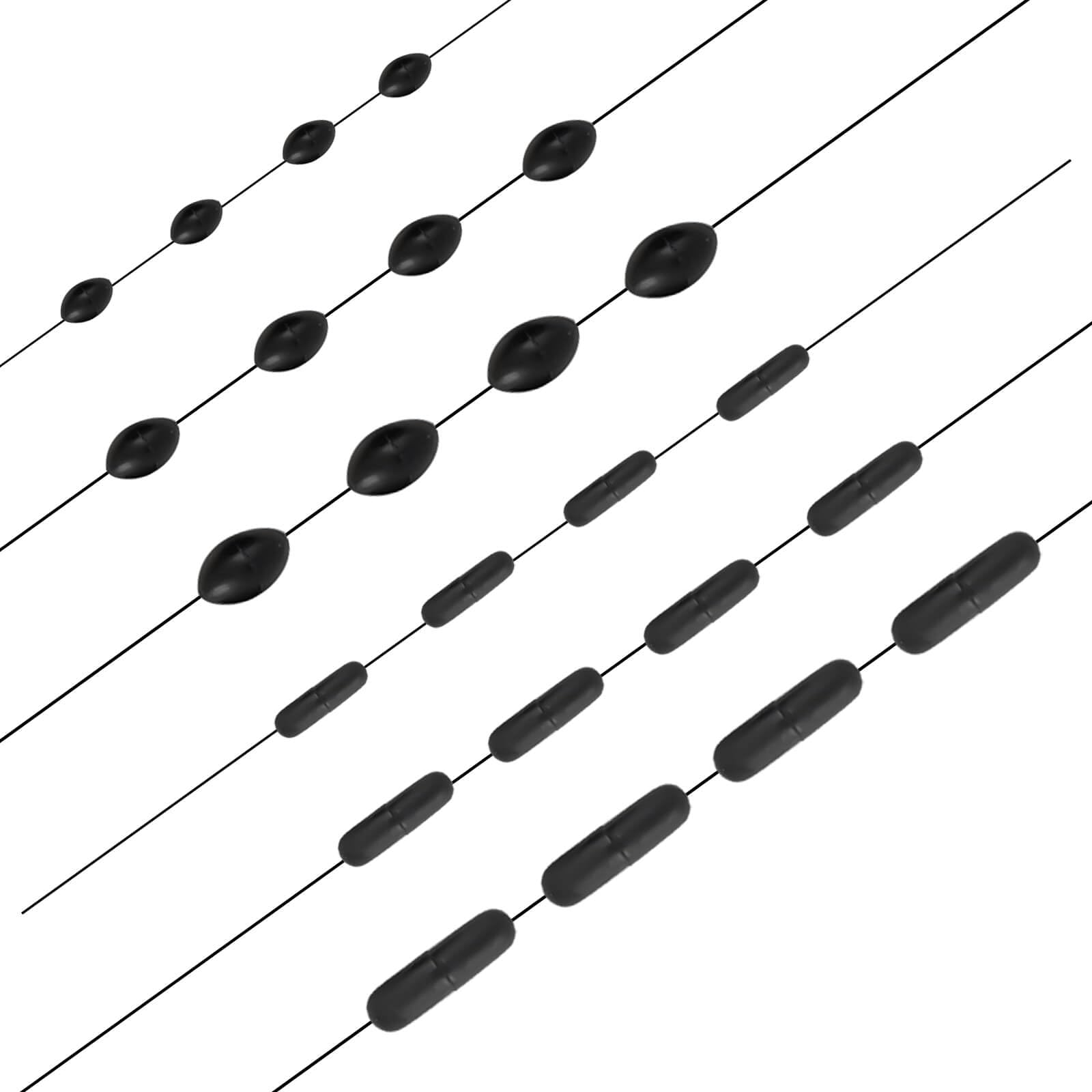 Bobber stoppers attached to fishing line in use