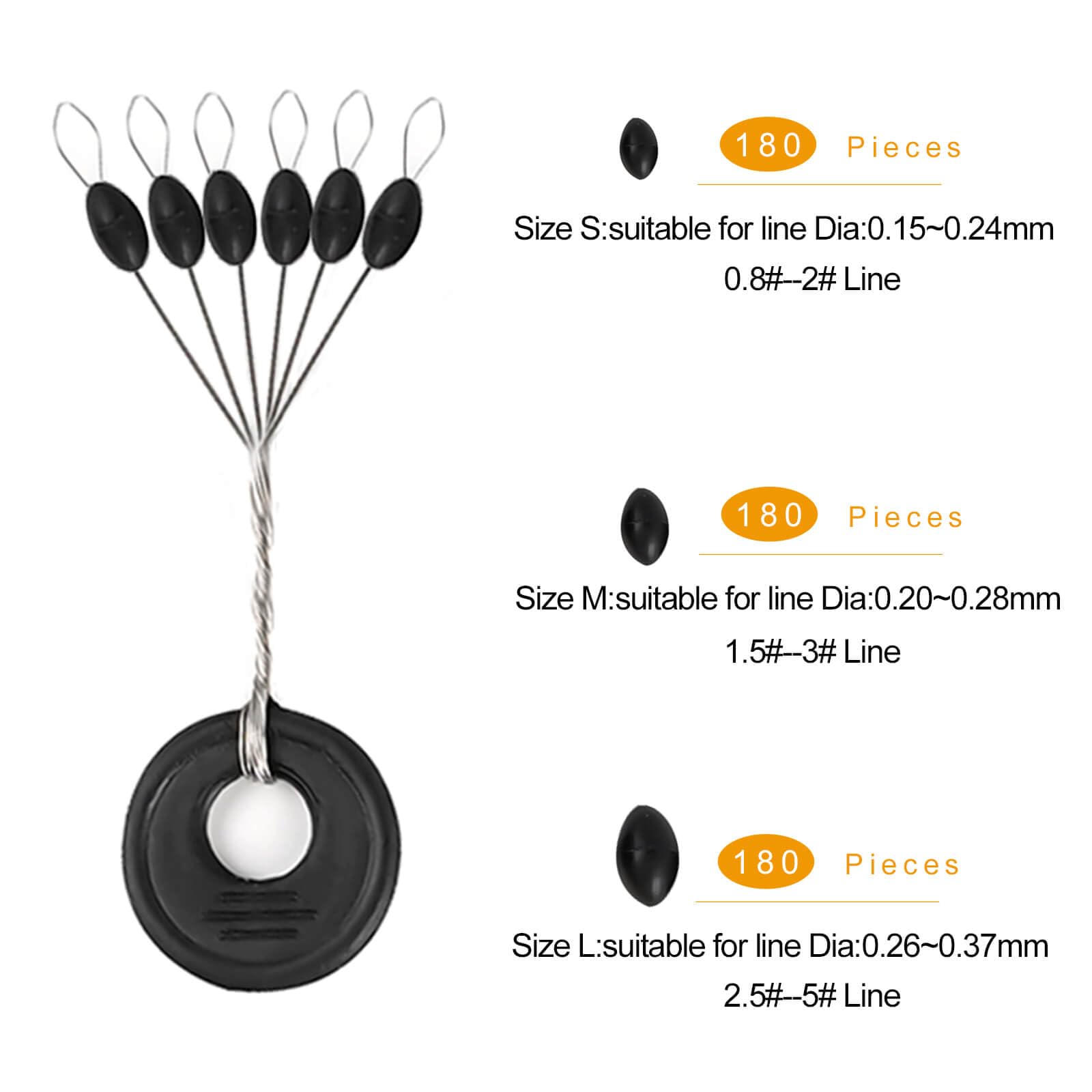 Oval-shaped bobber stops for fishing