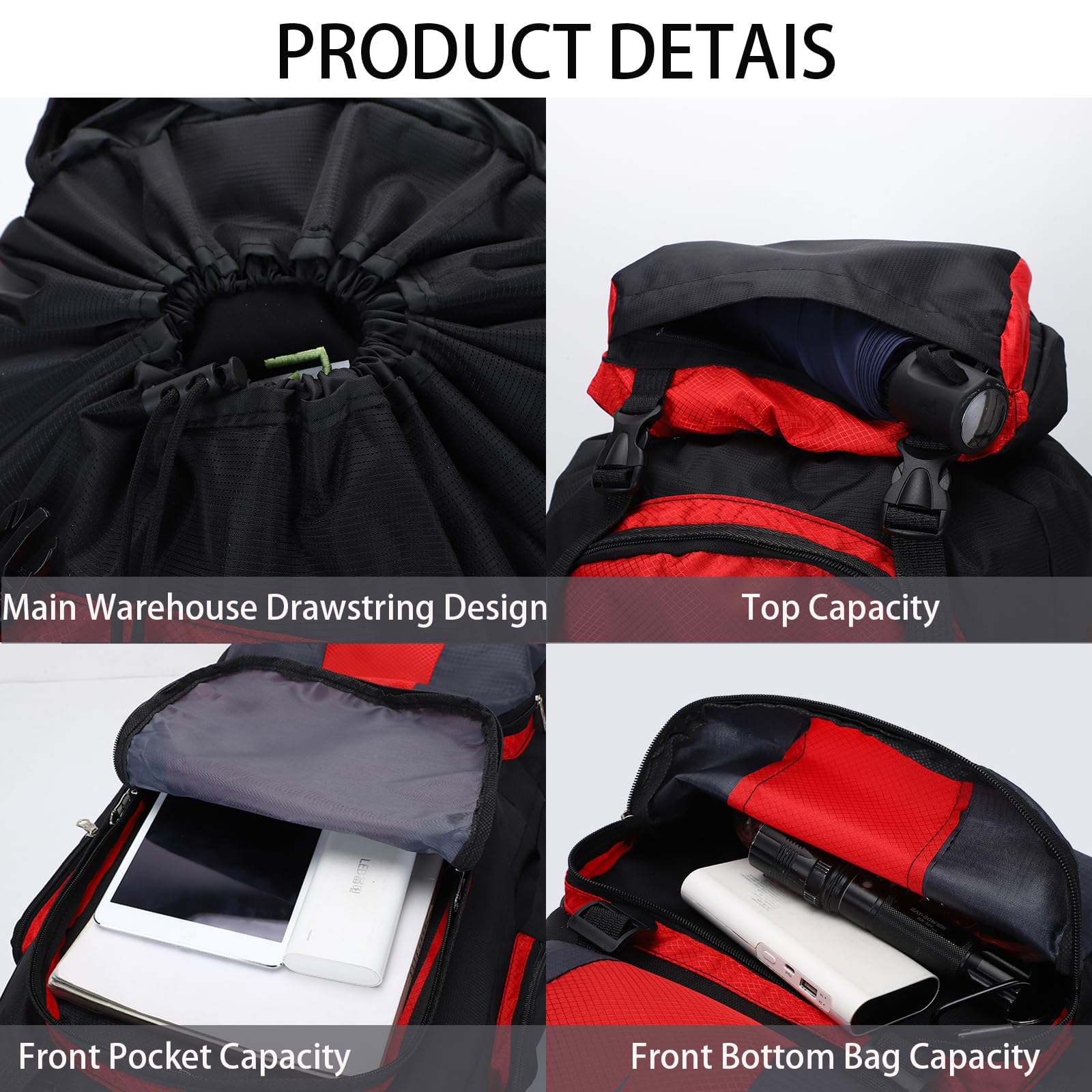 Lawaia 70L front organizer pocket keeps small items neatly arranged