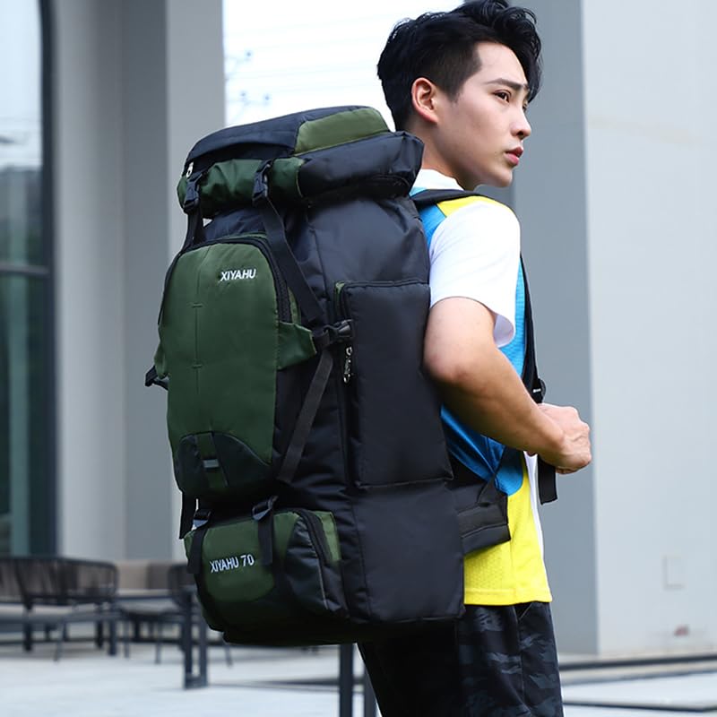 Lawaia 70L multipurpose backpack suitable for camping, hiking, and travel