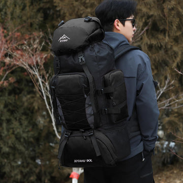 Lawaia 90L hiking backpack in use for camping and trekking across outdoors