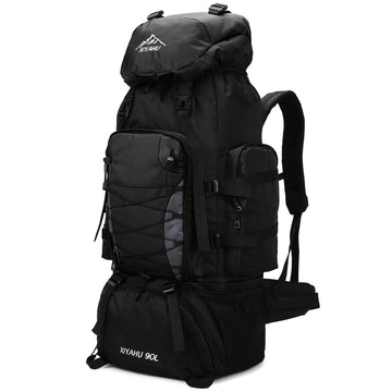 Lawaia 90L hiking backpack front view showing large capacity for multi-day trips