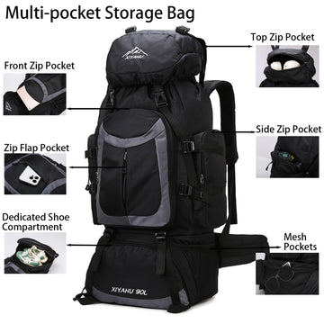 Lawaia 90L hiking backpack interior main compartment keeps gear organized on trips.