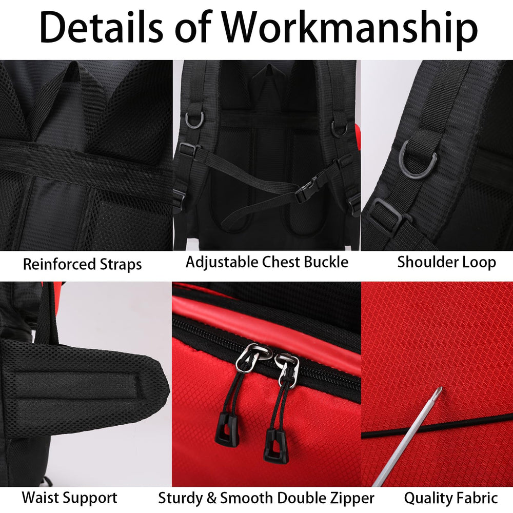 Lawaia 90L hiking backpack rugged material highlights durability against rain and trails
