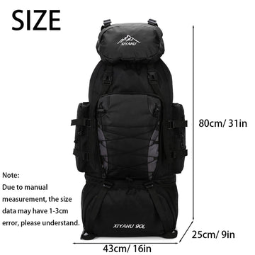 Lawaia 90L hiking backpack side pocket with water bottle for quick access