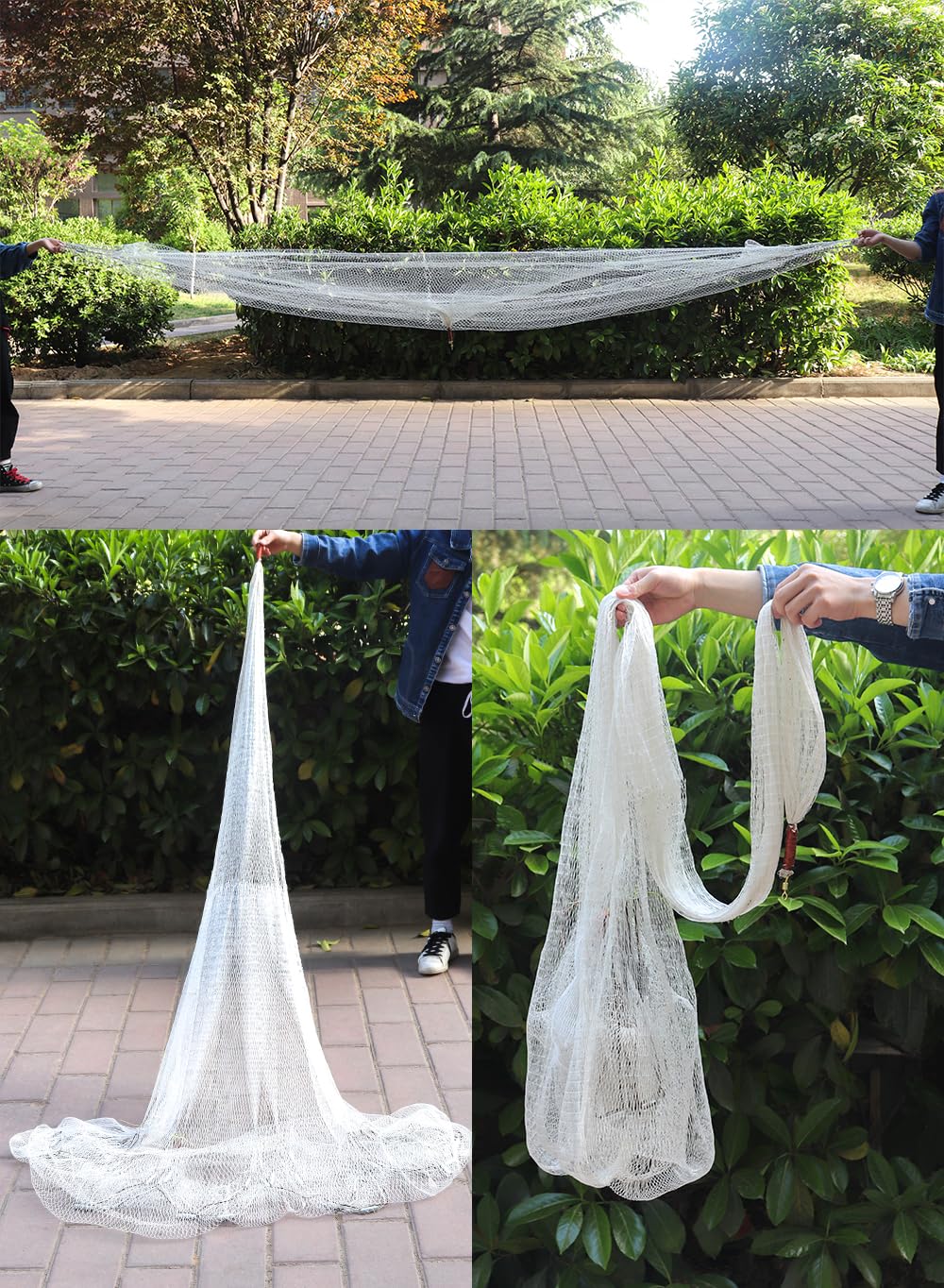 Lawaia cast net bottom mesh pocket detail helps prevent escape.