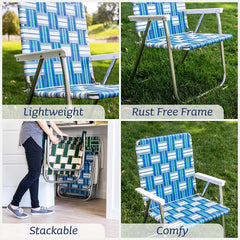 Lawn Chair USA folding aluminum frame for easy portability