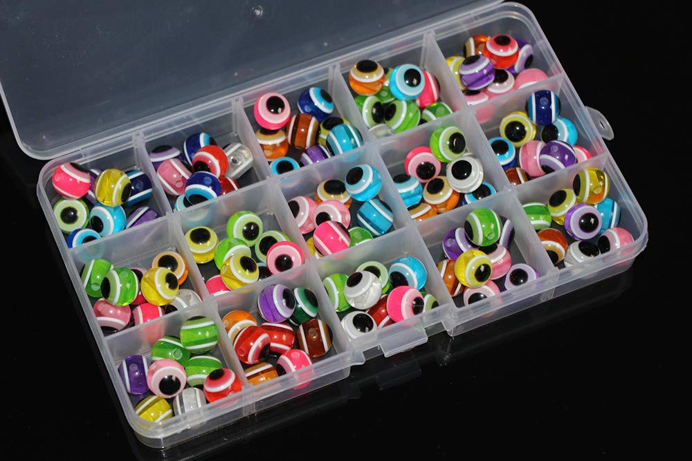 Display of mixed color beads including 12mm size