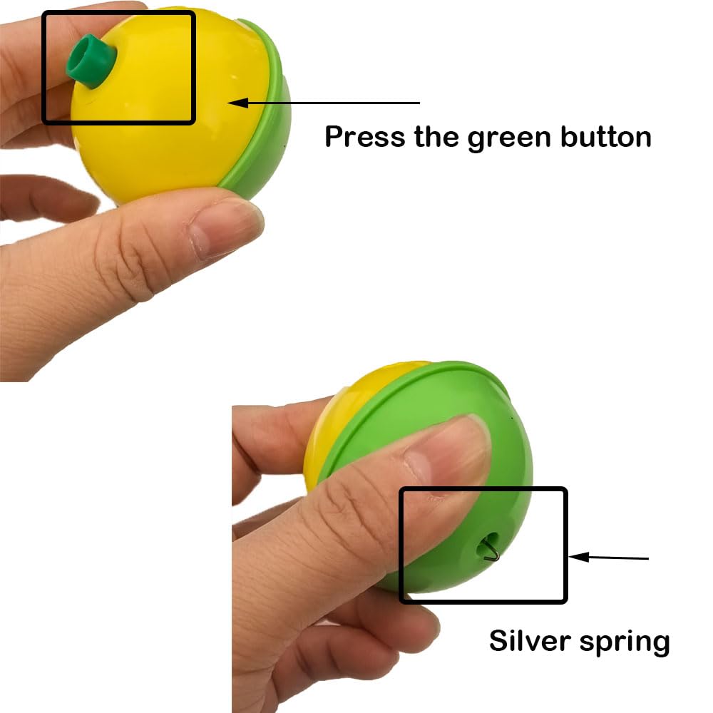 Red and white round snap-on fishing float with heavy-duty springs