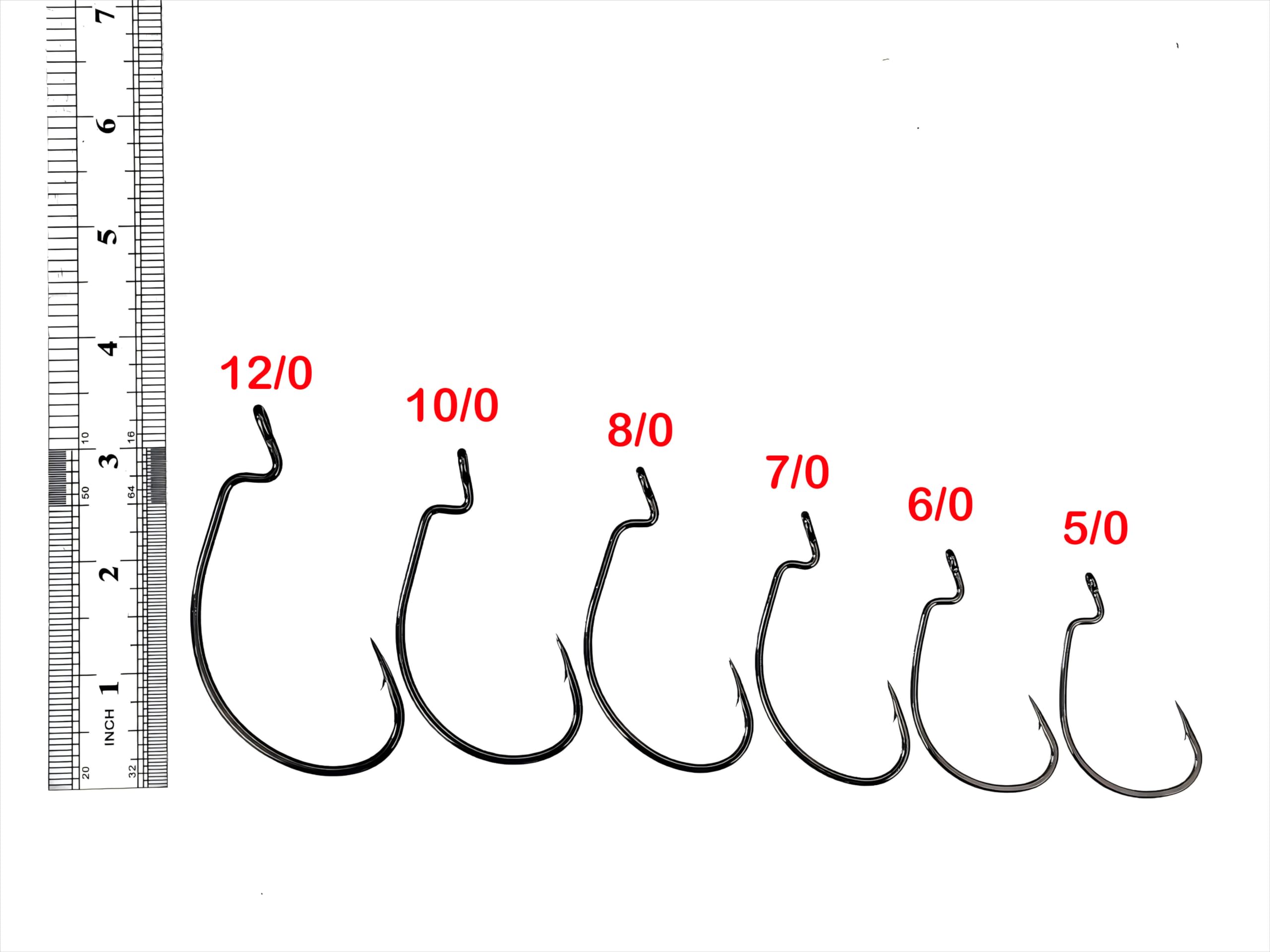 Black high carbon steel offset worm hook size 10/0