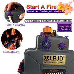 LBJD 5000 lumen headlamp for bright trails and work sites