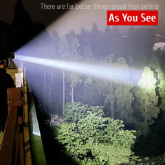 LBJD headlamp adjustable beam demonstrates precise angle control for camping
